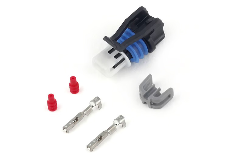 Haltech Delphi 2 Pin GM Style Air Temperature Sensor Connector with Plug and Pins